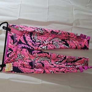 Lilly Pulitzer A Jungle In Here Pink Navy Leggings Size XL